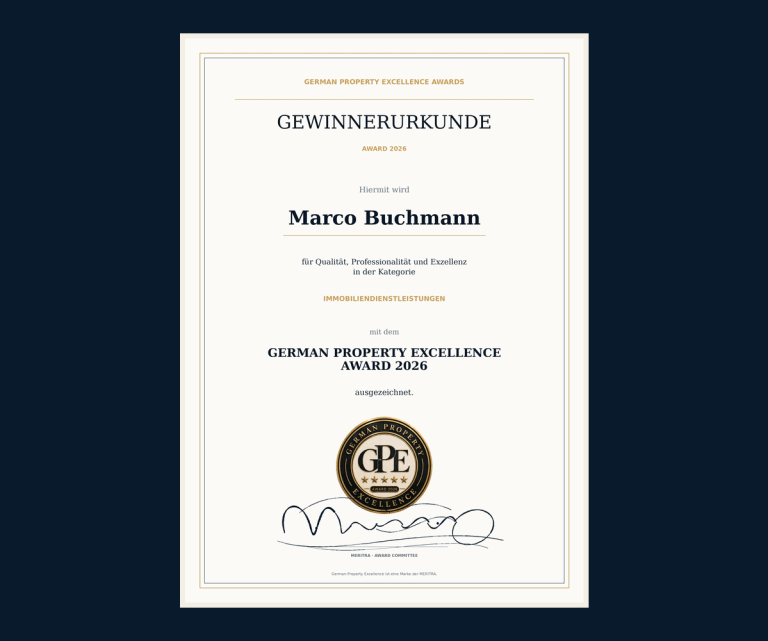 GPE Award 2026 – Marco Buchmann German Property Excellence Award 2026 für Marco Buchmann